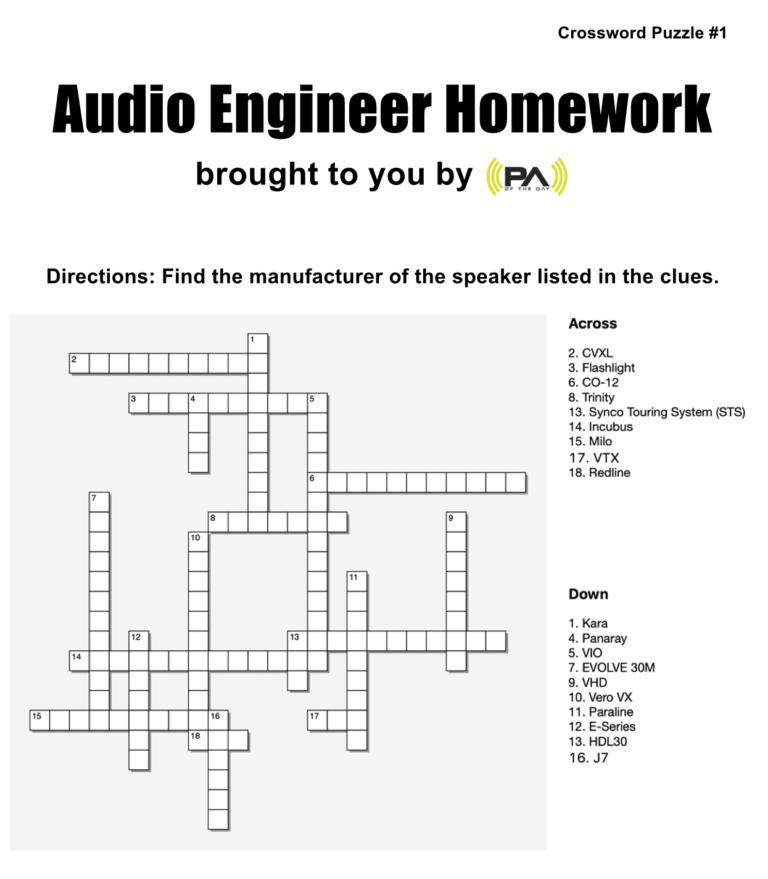 Audio Engineer Homework PA of the Day